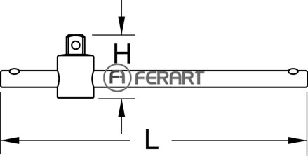1/4" T-rukoväť s klznou súčiastkou, 110mm